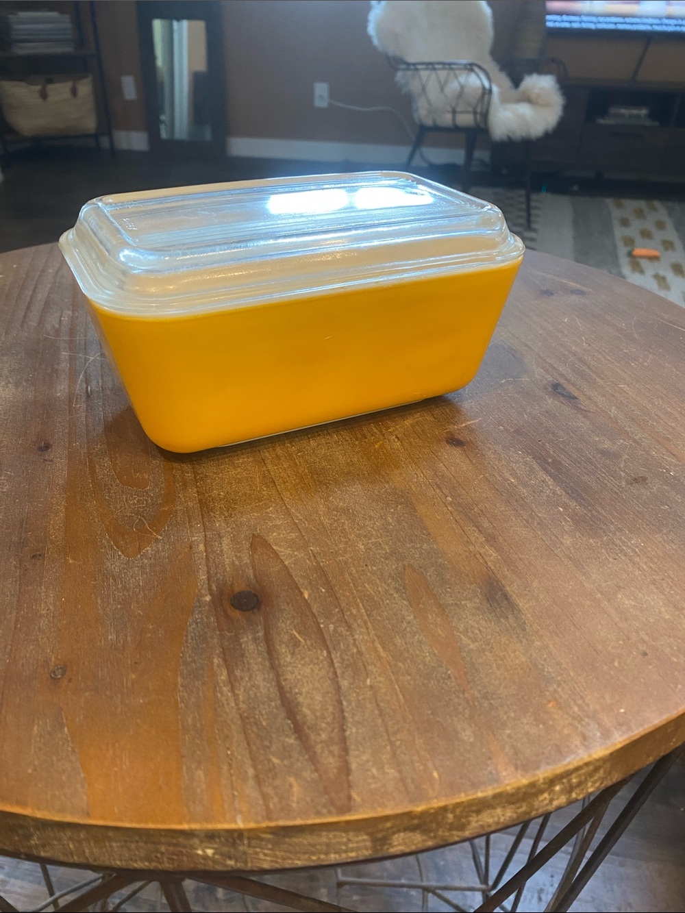 Yellow Glass Storage Dish with Clear Lid - Home Kitchen pyrex was my mom